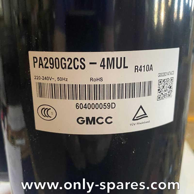 On-off compressor PA290G2CS-4MUL for Zanussi ZACO-24H/MI/N1 air conditioner